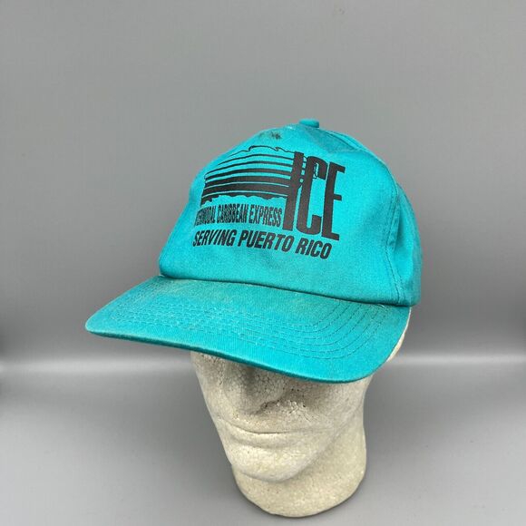 Intermodal Caribbean Express Puerto Rico Hat Mens Snapback‎ Vintage 1980s USA - Picture 1 of 6